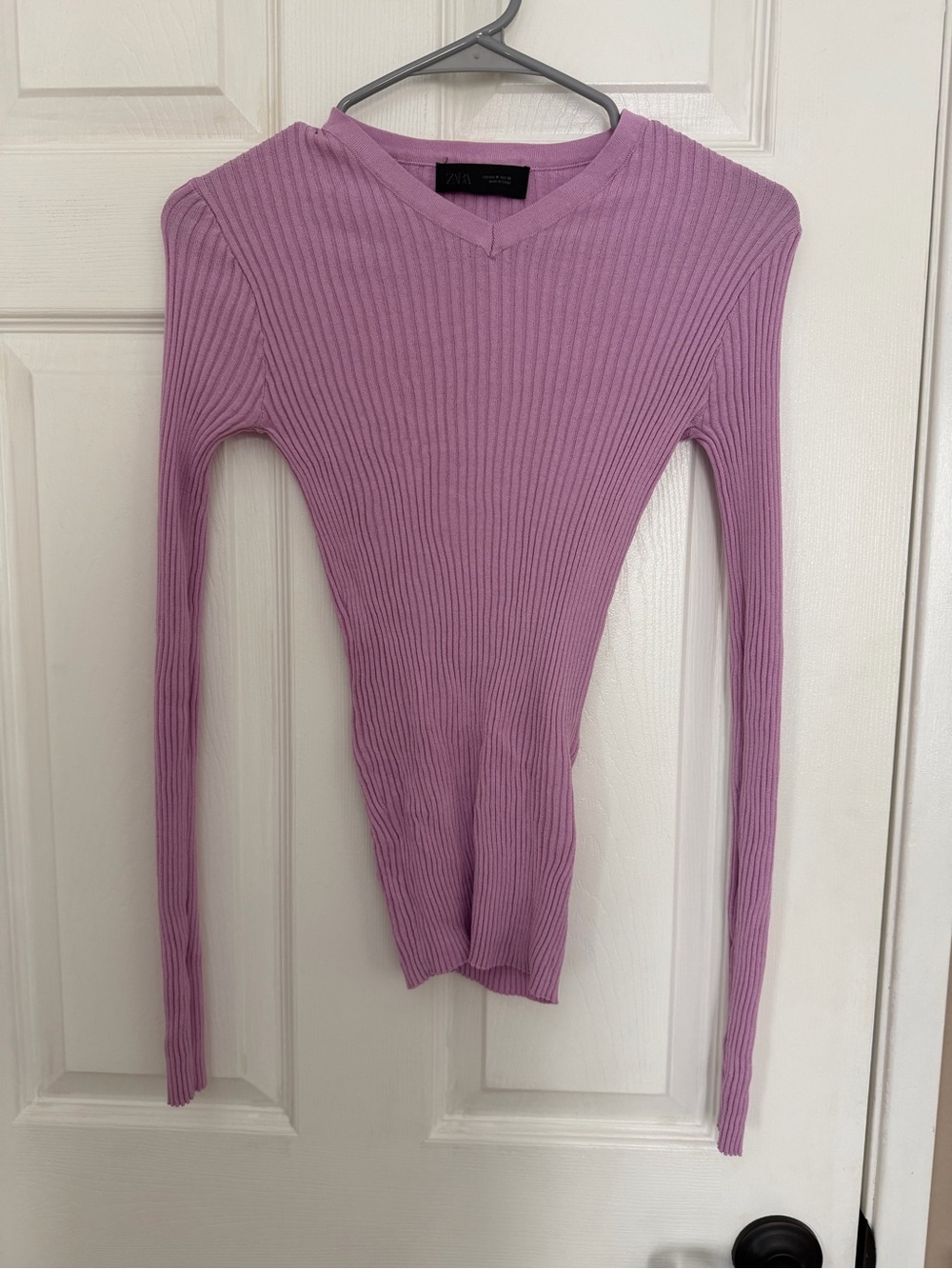 Zara lilac pink ribbed sweater